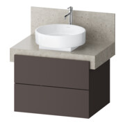 Duravit Meuble sous lavabo Balcoon 70x57x52,2 cm, brun struct., 2 tiroirs-1
