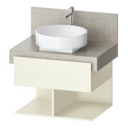 Duravit Meuble sous-lavabo Balcoon 70x57x52,2 cm, gris clair, 2 tiroirs, 2 compartiments ouverts