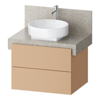 Duravit Meuble sous lavabo Balcoon 70x57x52,2 cm, Terra structuré, 2 tiroirs