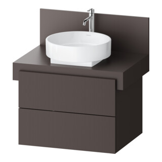 Duravit Meuble sous lavabo Balcoon 70x57x53,4 cm, brun structuré, 2 tiroirs