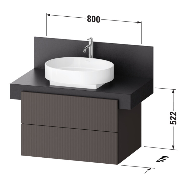 Duravit Meuble sous lavabo Balcoon 80x57x52,2 cm, beige struct., 2 tiroirs