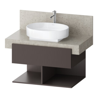 Duravit Meuble sous lavabo Balcoon 80x57x52,2 cm, couleur chêne, 1 porte, 2 tiroirs ouverts