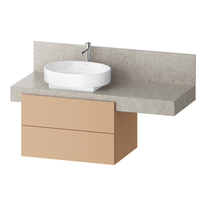 Duravit Meuble sous lavabo Balcoon 80x57x52,2 cm, Terre structuré, 2 tiroirs