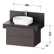 Duravit Meuble sous lavabo Balcoon 80x57x52,2 cm, Terre structuré, 2 tiroirs