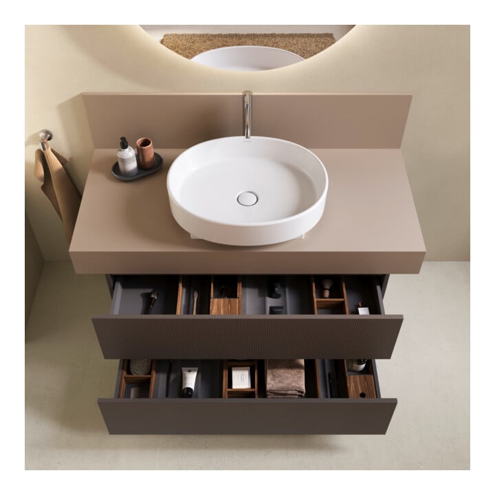 Duravit Meuble sous lavabo Balcoon 80x57x53,4 cm, brun structuré, 2 tiroirs