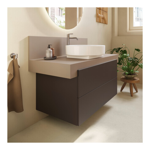 Duravit Meuble sous lavabo Balcoon 80x57x53,4 cm, brun structuré, 2 tiroirs