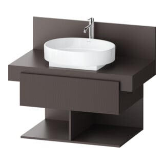 Duravit Meuble sous-lavabo Balcoon 80x57x53,4 cm, chêne brut, 1 porte, 2 tiroirs ouverts