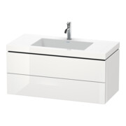 Duravit Meuble sous lavabo c-bonded L-Cube 100x48 cm, 1 HL, blanc hgl, 2 tiroirs, suspendu