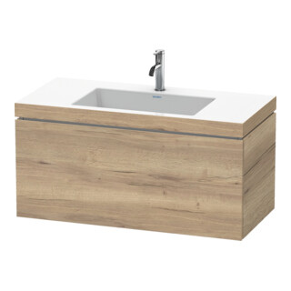 Duravit Meuble sous-lavabo c-bonded L-Cube 100x48 cm, 1 HL, blanc œuf, 1 tiroir, suspendu