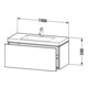 Duravit Meuble sous-lavabo c-bonded L-Cube 100x48 cm, 1 HL, blanc œuf, 1 tiroir, suspendu