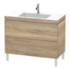 Duravit Meuble sous-lavabo c-bonded L-Cube 100x48 cm, 1 HL, blanc œuf, 2 tiroirs, debout-1