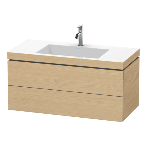Duravit Meuble sous lavabo c-bonded L-Cube 100x48 cm, 1 HL, chêne naturel, 2 tiroirs