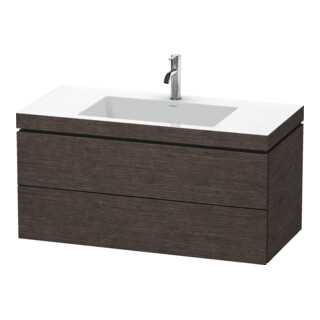 Duravit Meuble sous lavabo c-bonded L-Cube 100x48 cm, 1 HL, E d ge, 2 tiroirs, suspendu