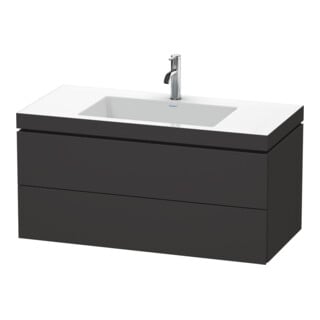 Duravit Meuble sous-lavabo c-bonded L-Cube 100x48 cm, 1 HL, gris, 2 tiroirs, suspendu