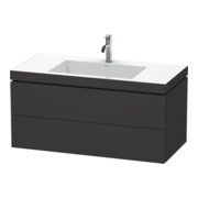 Duravit Meuble sous-lavabo c-bonded L-Cube 100x48 cm, 1 HL, gris, 2 tiroirs, suspendu