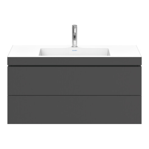 Duravit Meuble sous-lavabo c-bonded L-Cube 100x48 cm, 1 HL, gris mat, 2 tiroirs, suspendu