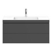 Duravit Meuble sous-lavabo c-bonded L-Cube 100x48 cm, 1 HL, gris mat, 2 tiroirs, suspendu-5