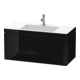 Duravit Meuble sous-lavabo c-bonded L-Cube 100x48 cm, 1 HL, noir brillant, 2 tiroirs, suspendu-1
