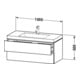 Duravit Meuble sous lavabo c-bonded L-Cube 100x48 cm, 1 HL, P mat, 2 tiroirs, suspendu-4
