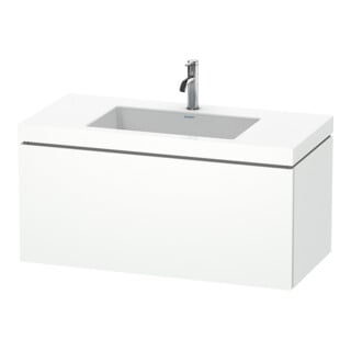 Duravit Meuble sous-lavabo c-bonded L-Cube 100x48 cm, 1 porte, blanc mat, 1 tiroir, suspendu