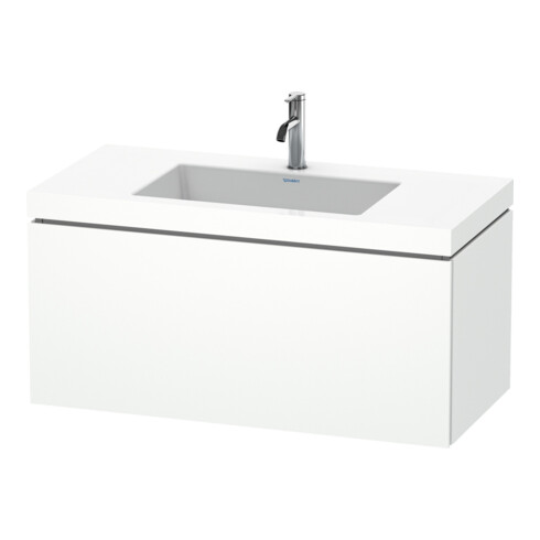 Duravit Meuble sous-lavabo c-bonded L-Cube 100x48 cm, 1 porte, blanc mat, 1 tiroir, suspendu