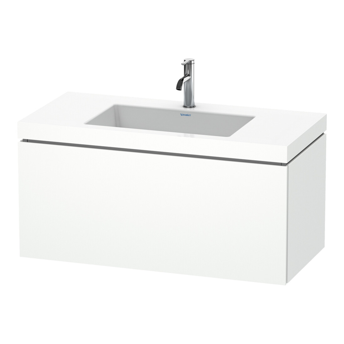 Duravit Meuble sous-lavabo c-bonded L-Cube 100x48 cm, 1 porte, blanc mat, 1 tiroir, suspendu