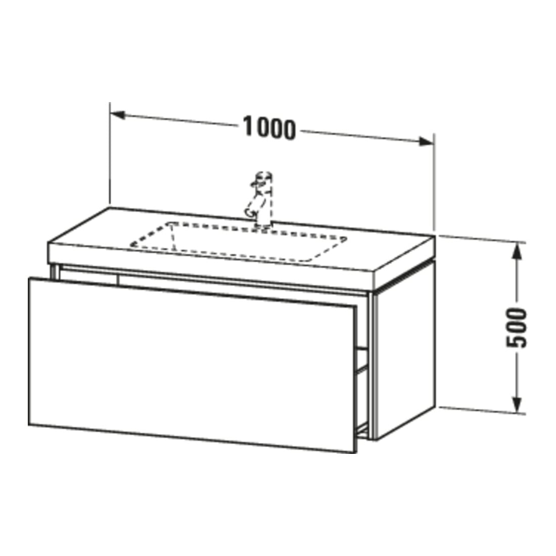 Duravit Meuble sous-lavabo c-bonded L-Cube 100x48 cm, 1 porte, blanc mat, 1 tiroir, suspendu