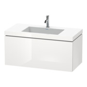 Duravit Meuble sous lavabo c-bonded L-Cube 100x48 cm, 1 tiroir, blanc brillant, 1 coulissant, suspendu-1