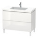 Duravit Meuble sous-lavabo c-bonded L-Cube 100x48 cm, 1 tiroir, blanc brillant, 2 tiroirs, debout-1