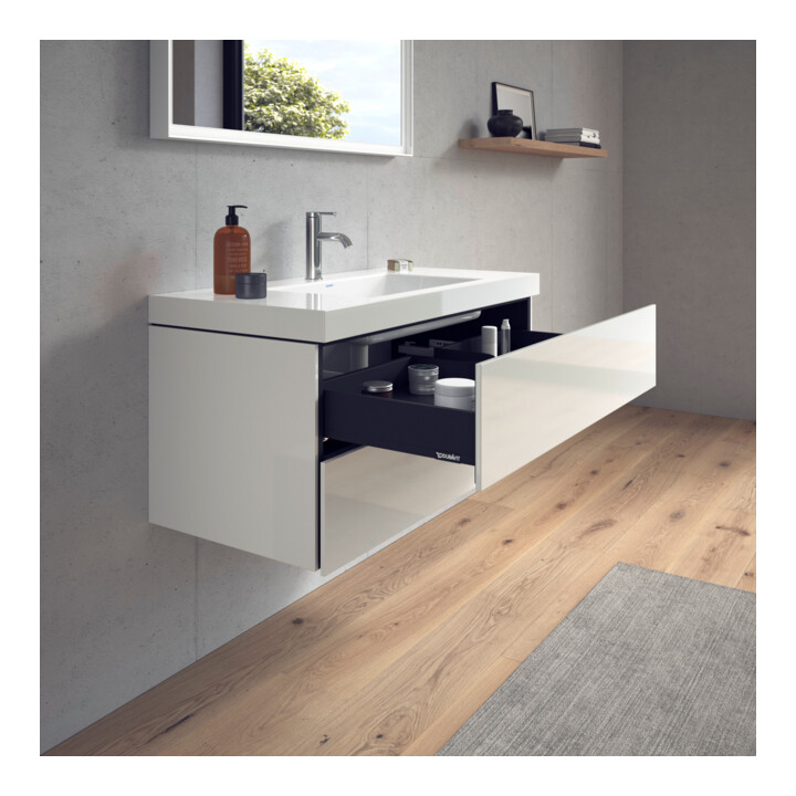 Duravit Meuble sous lavabo c-bonded L-Cube 100x48 cm, 1 tiroir, blanc hgl, 2 tiroirs, suspendu