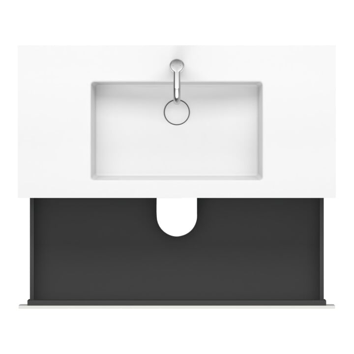Duravit Meuble sous lavabo c-bonded L-Cube 100x48 cm, 1 tiroir, blanc hgl, 2 tiroirs, suspendu