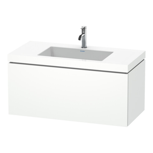 Duravit Meuble sous-lavabo c-bonded L-Cube 100x48 cm, 1 tiroir, blanc mat, 1 coulissant, suspendu