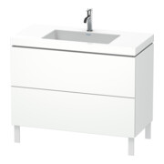 Duravit Meuble sous-lavabo c-bonded L-Cube 100x48 cm, 1 tiroir, blanc mat, 2 coulisses, debout-1