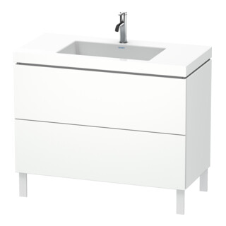 Duravit Meuble sous-lavabo c-bonded L-Cube 100x48 cm, 1 tiroir, blanc mat, 2 tiroirs, debout