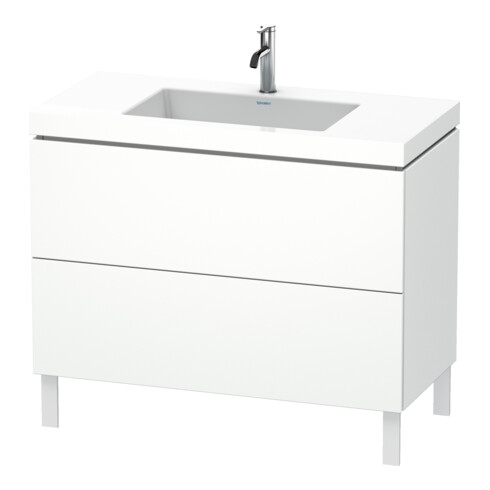 Duravit Meuble sous-lavabo c-bonded L-Cube 100x48 cm, 1 tiroir, blanc mat, 2 tiroirs, debout