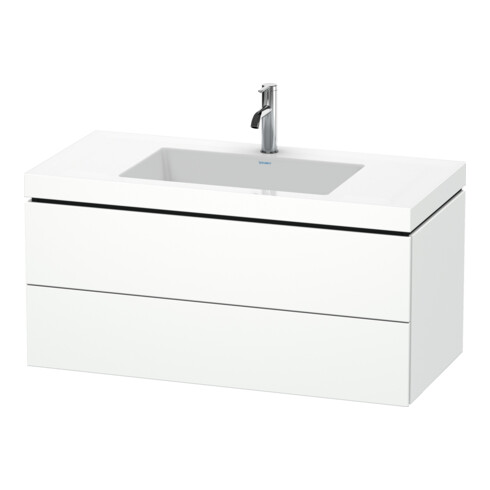 Duravit Meuble sous-lavabo c-bonded L-Cube 100x48 cm, 1 tiroir, blanc mat, 2 tiroirs, suspendu