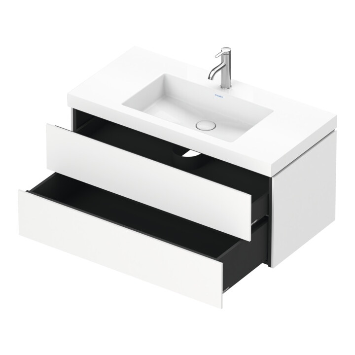 Duravit Meuble sous-lavabo c-bonded L-Cube 100x48 cm, 1 tiroir, blanc mat, 2 tiroirs, suspendu
