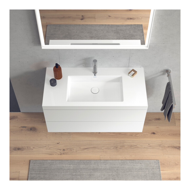 Duravit Meuble sous-lavabo c-bonded L-Cube 100x48 cm, 1 tiroir, blanc mat, 2 tiroirs, suspendu