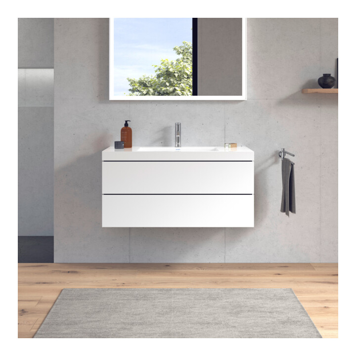 Duravit Meuble sous-lavabo c-bonded L-Cube 100x48 cm, 1 tiroir, blanc mat, 2 tiroirs, suspendu
