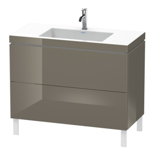 Duravit Meuble sous-lavabo c-bonded L-Cube 100x48 cm, 1 tiroir, finition haute brillance, 2 tiroirs, debout