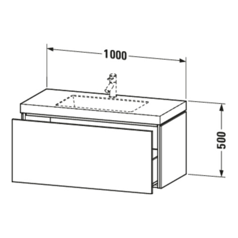Duravit Meuble sous-lavabo c-bonded L-Cube 100x48 cm, 1 tiroir, graphite mat, suspendu