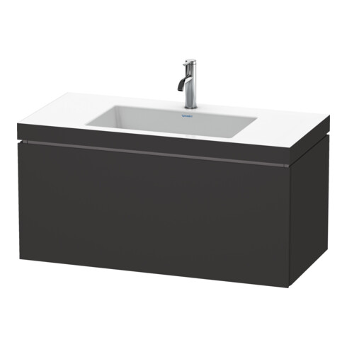 Duravit Meuble sous lavabo c-bonded L-Cube 100x48 cm, 1 tiroir, gris mat, suspendu