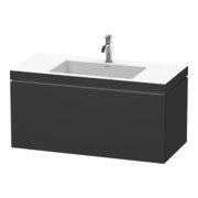 Duravit Meuble sous lavabo c-bonded L-Cube 100x48 cm, 1 tiroir, gris mat, suspendu