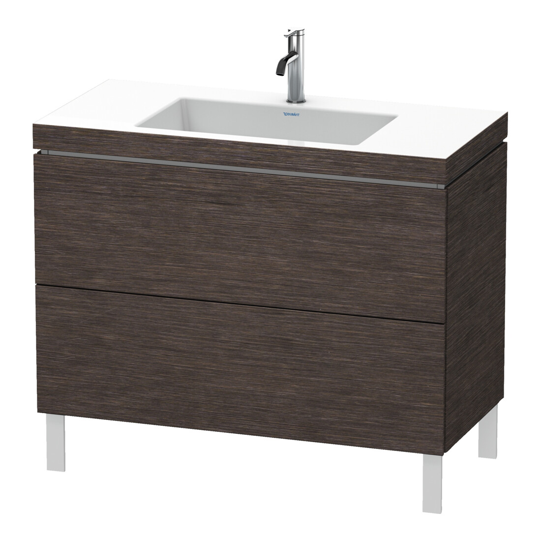 Duravit Meuble sous-lavabo c-bonded L-Cube 100x48 cm, 1 tiroir HL, E d geb., 2 tiroirs, deb.
