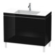 Duravit Meuble sous lavabo c-bonded L-Cube 100x48 cm, 1 tiroir, noir brillant, 2 tiroirs, debout-1