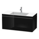 Duravit Meuble sous-lavabo c-bonded L-Cube 100x48 cm, 1 tiroir, noir brillant, suspendu-1