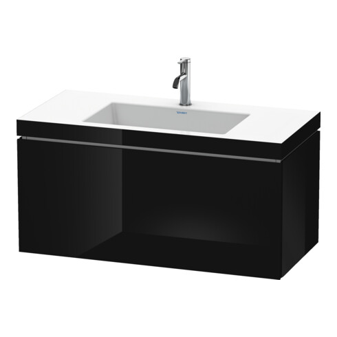 Duravit Meuble sous-lavabo c-bonded L-Cube 100x48 cm, 1 tiroir, noir brillant, suspendu
