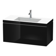 Duravit Meuble sous-lavabo c-bonded L-Cube 100x48 cm, 1 tiroir, noir brillant, suspendu