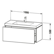 Duravit Meuble sous lavabo c-bonded L-Cube 100x48 cm, 1 tiroir, suspendu-4