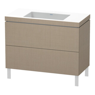 Duravit Meuble sous lavabo c-bonded L-Cube 100x48 cm, sans robinet, laqué, 2 tiroirs, debout